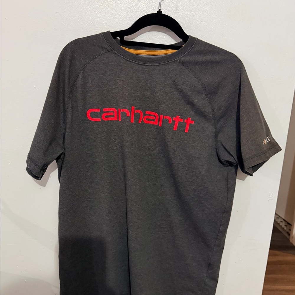 Carhartt Dark Gray Tee with Red Logo